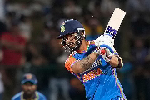 Riyan Parang plays a shot against Sri Lanka